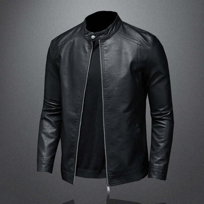 Vintage Look PU Leather Motorcycle Jacket for Men - Luxivelle