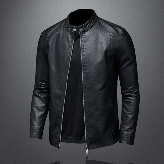 Vintage Look PU Leather Motorcycle Jacket for Men - Luxivelle