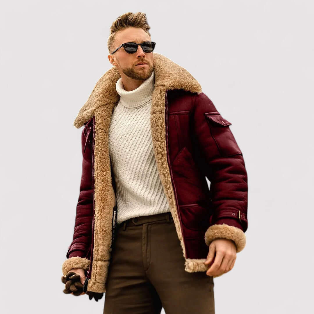 Luxury Leather Sheepskin Coat
