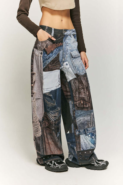 Loose Fit Floral Print Women's Pants