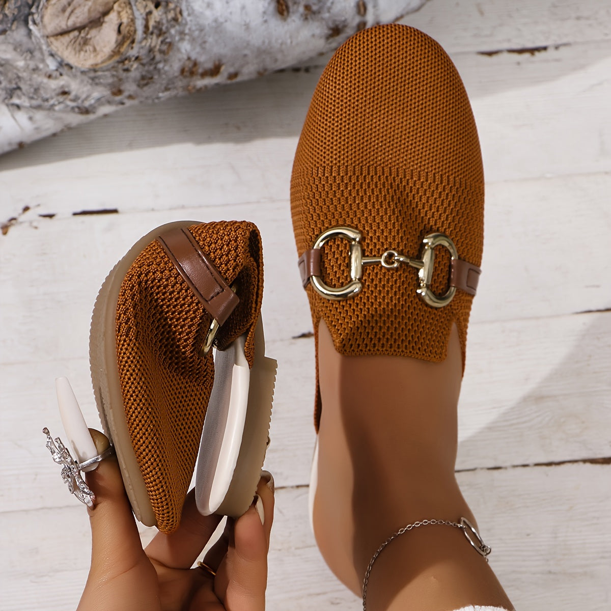 Ladies Comfortable Buckle Flat Sandals