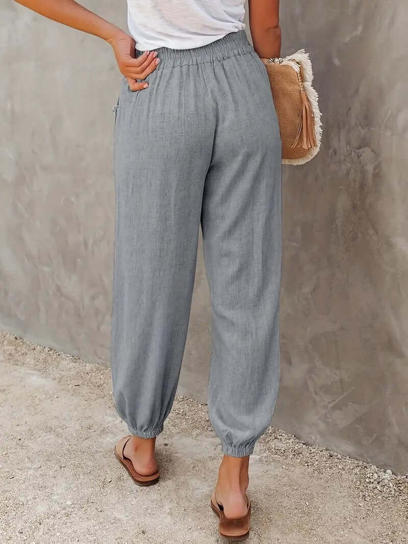 Comfortable Women's Drawstring Hemp Pants