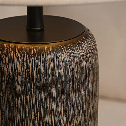 Traditional Wooden Table Lamp with Metal Details