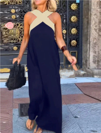 V-Neck Long Sleeve Maxi Dress