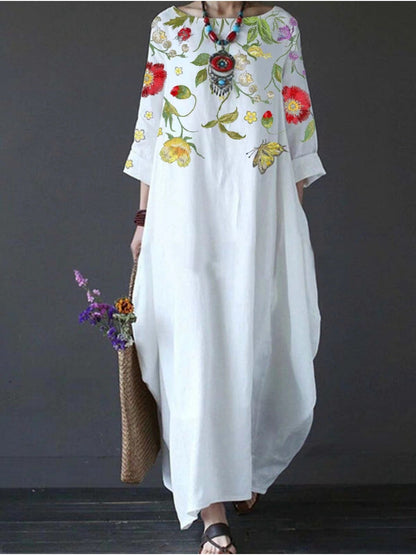 Easy Floral Loose Fit Maxi Dress
