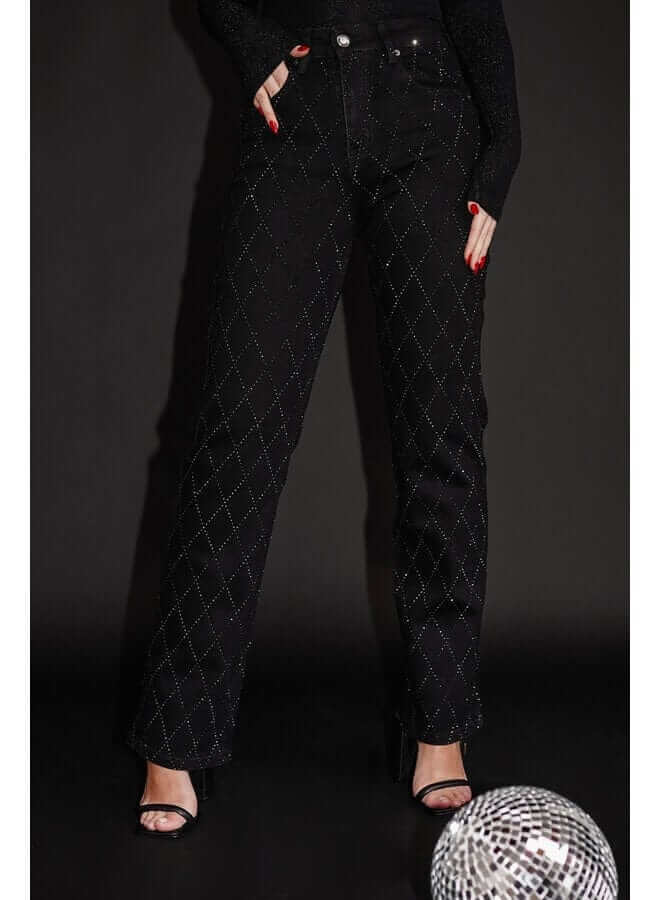 Classic Fit Women's Diamond Pattern Jeans