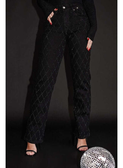 Classic Fit Women's Diamond Pattern Jeans