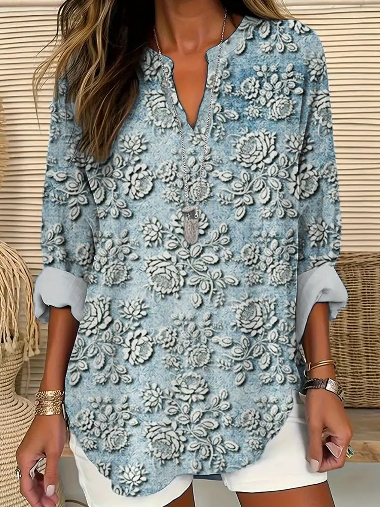Colorful Patterned Women's Blouse - Luxivelle