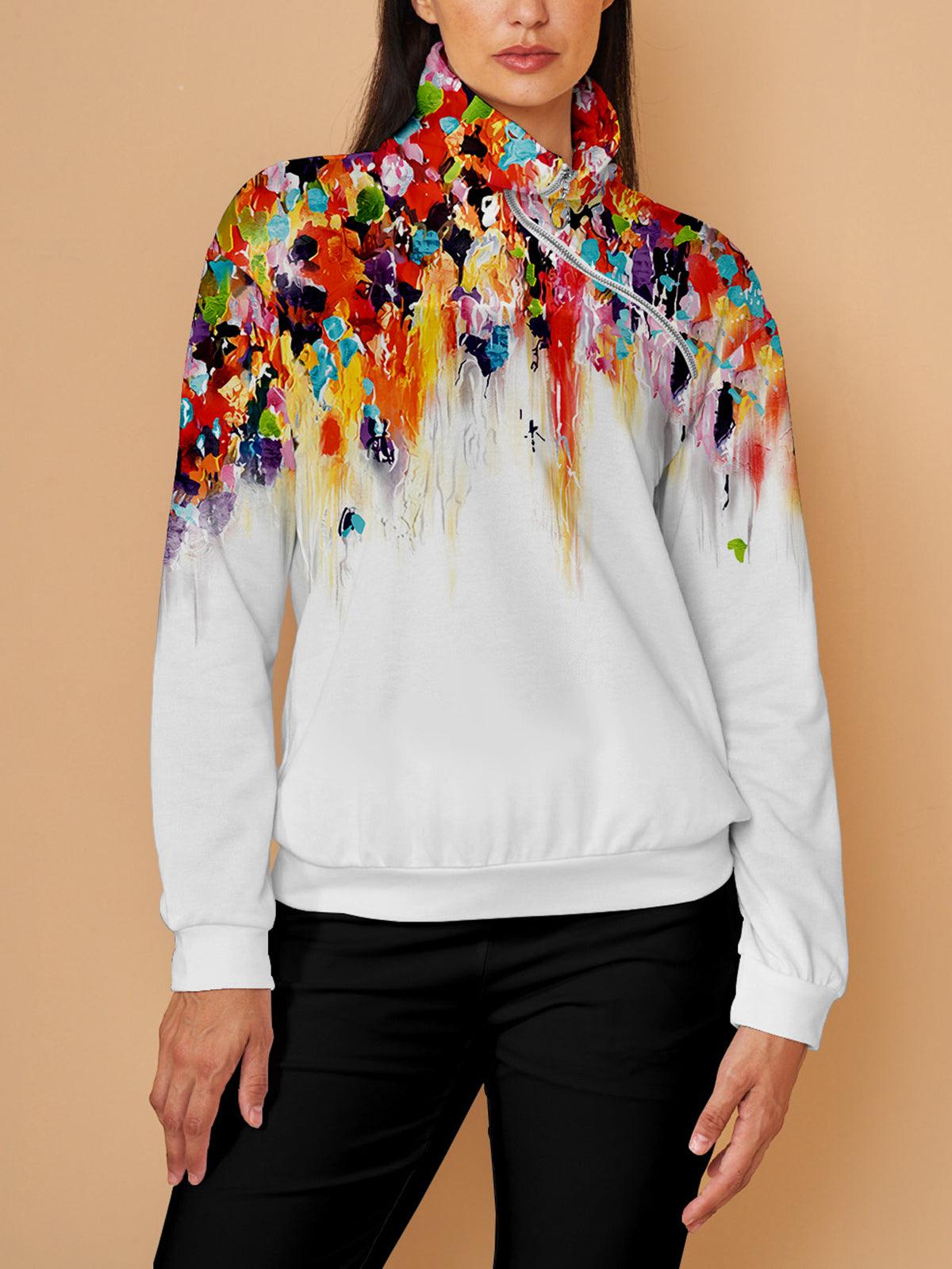 Graphic Print Golf Pullover Sweatshirt