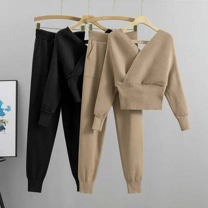 Soft Women's Knit Jogger Lounge Set