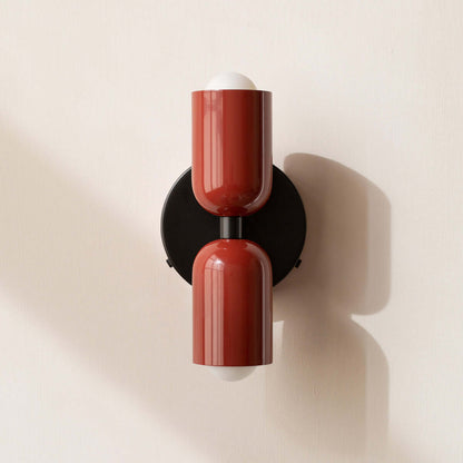 Dual Arm Brushed Steel Wall Lamp