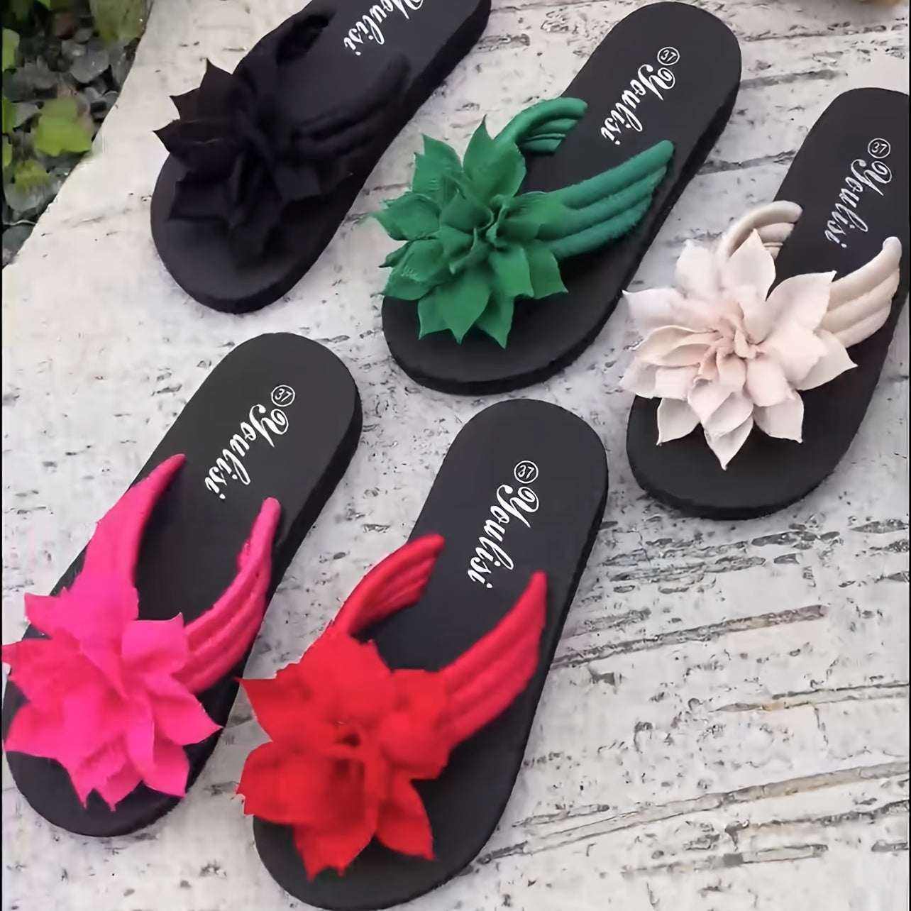 Colorful Floral Flip Flop Sandals - Luxivelle
