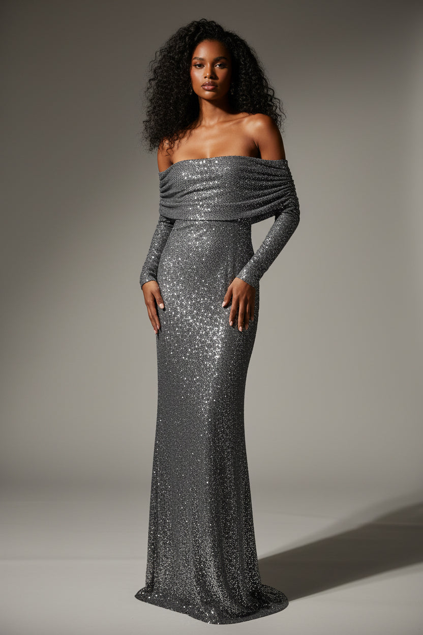Luxurious Off Shoulder Maxi Dress for Women - Luxivelle