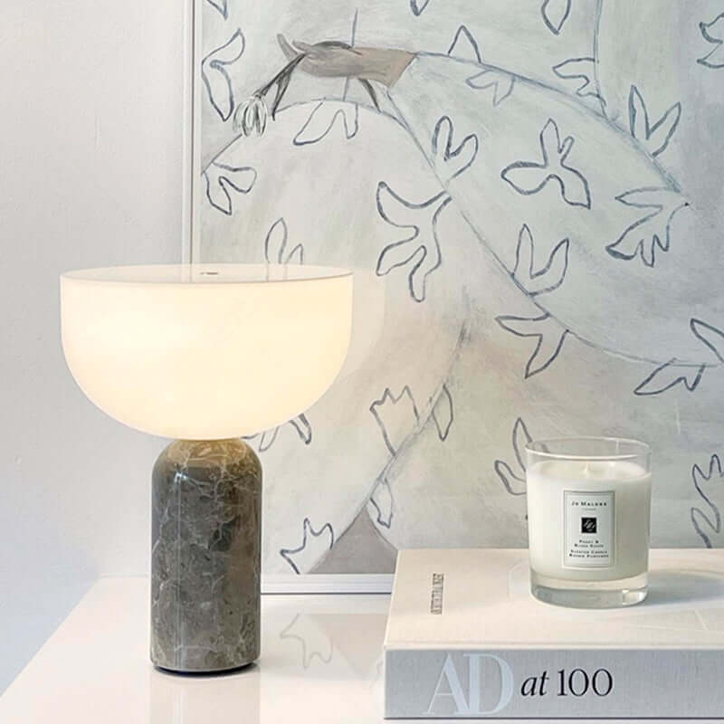 Contemporary Stone Table Lamp with Bright LED