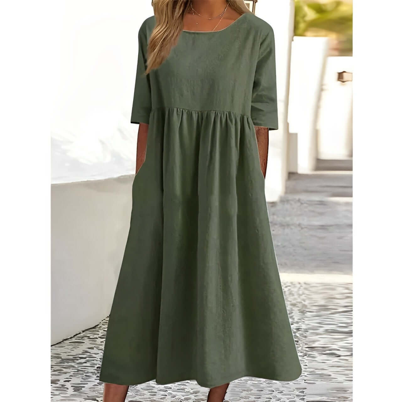 Comfortable Casual Flowy Midi Dress