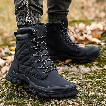 Tough Steel Toe Work Boots - Easy Zip Closure - Luxivelle