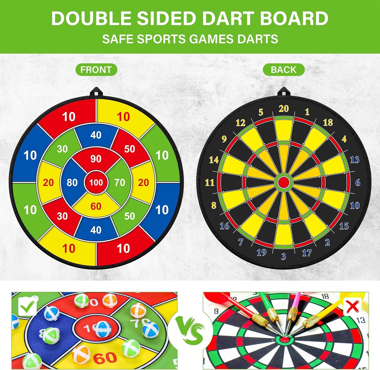Big Two-Sided Dartboard for Children