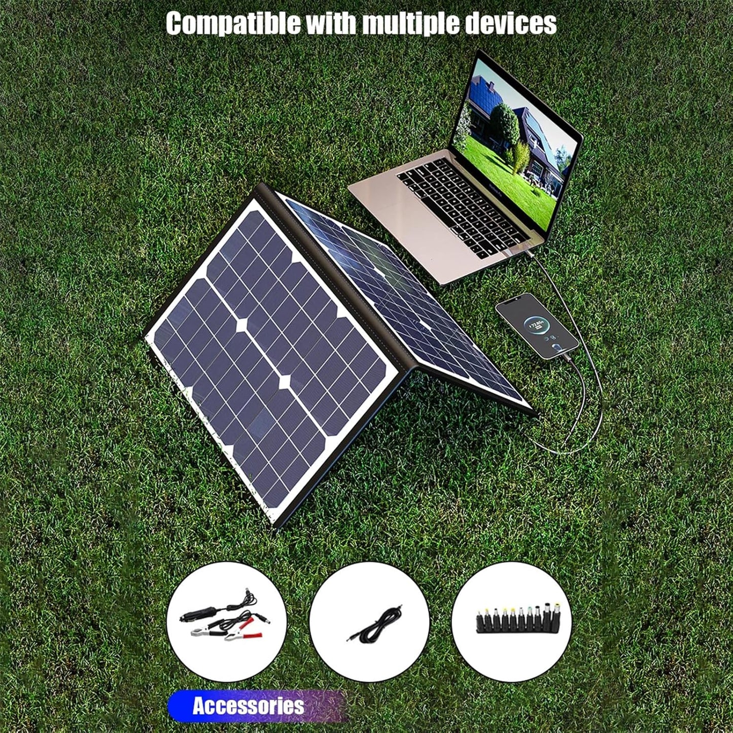 Compact 1000W Portable Solar Power Charger Kit