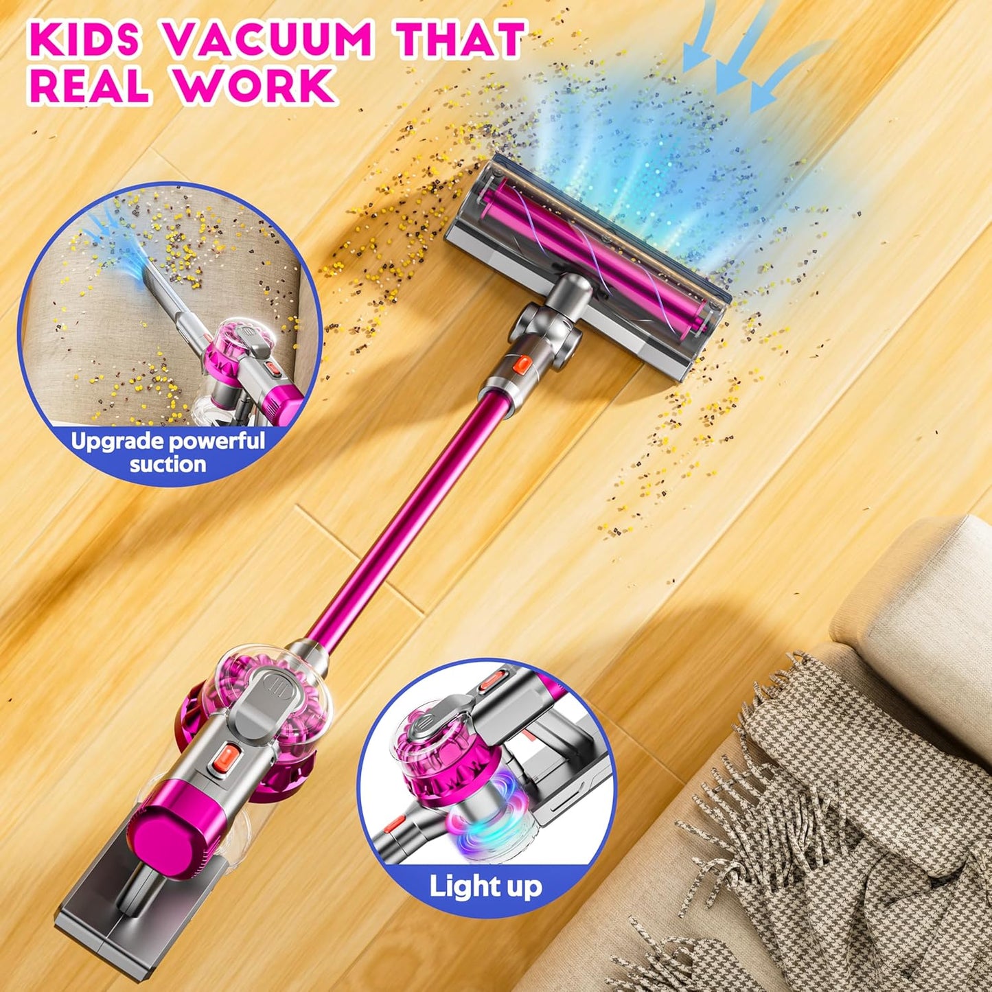 Fun Toy Vacuum Cleaner with Lights and Sounds