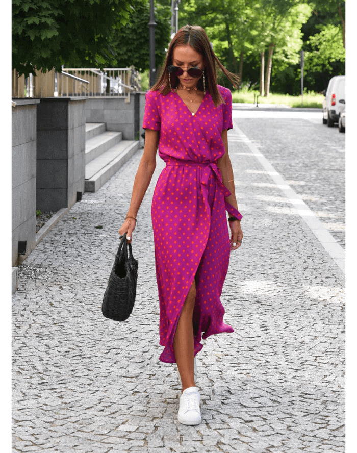 Relaxed Fit V-Neck Maxi Dress - Luxivelle