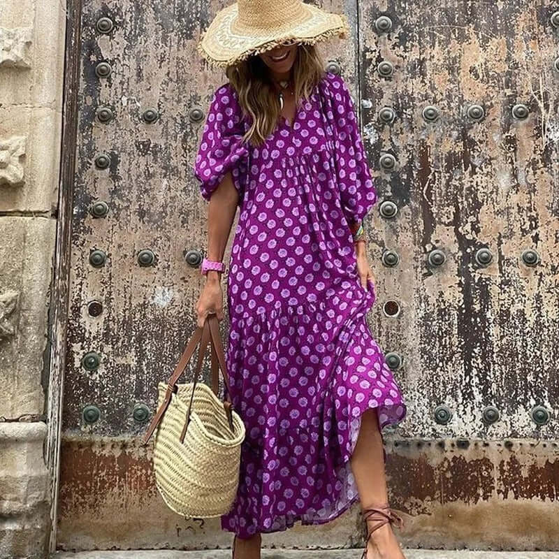 Colorful Patterned Casual Summer Dress
