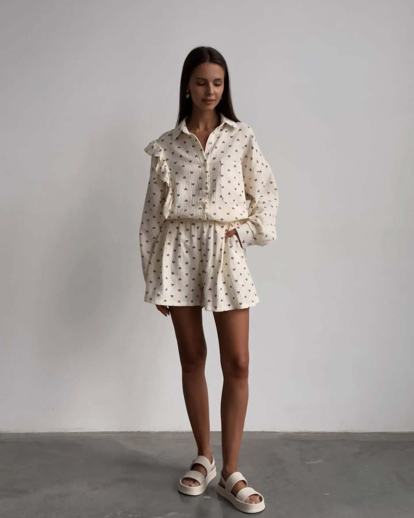 Ladies Summer Printed Top & Shorts Outfit