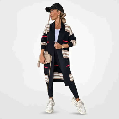 Ladies' Classic Horizontal Sweater Cardigan