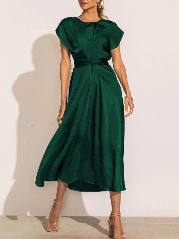 Luxurious Floral Knee Length Dress for Ladies