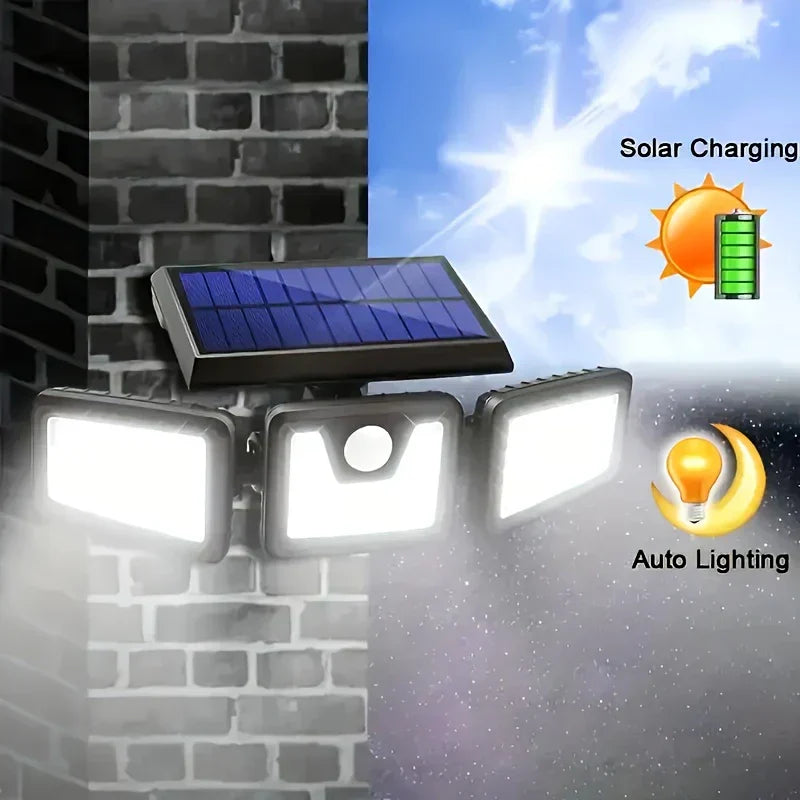 Bright Outdoor Motion Security Light with 3 Heads