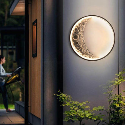 Contemporary Crescent LED Outside Wall Lamp