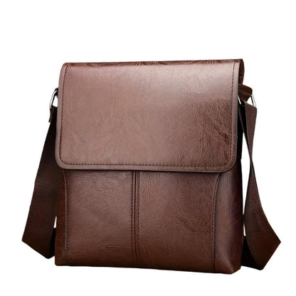 Classic Brown Leather Crossbody Bag for Men