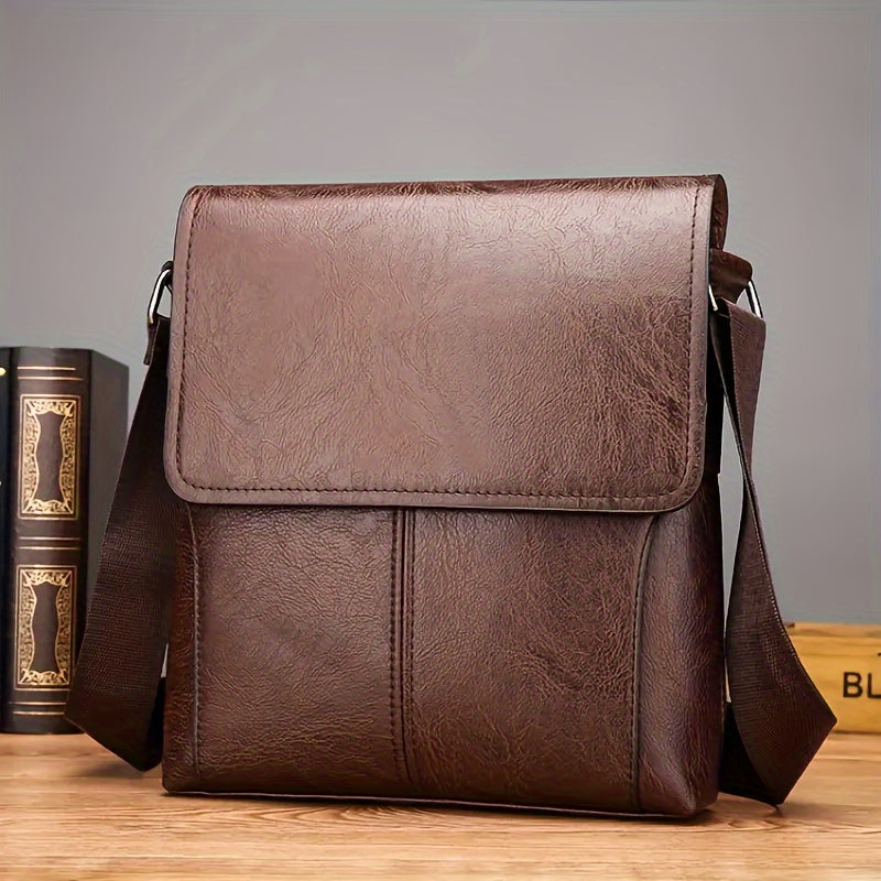 Classic Brown Leather Crossbody Bag for Men - Luxivelle