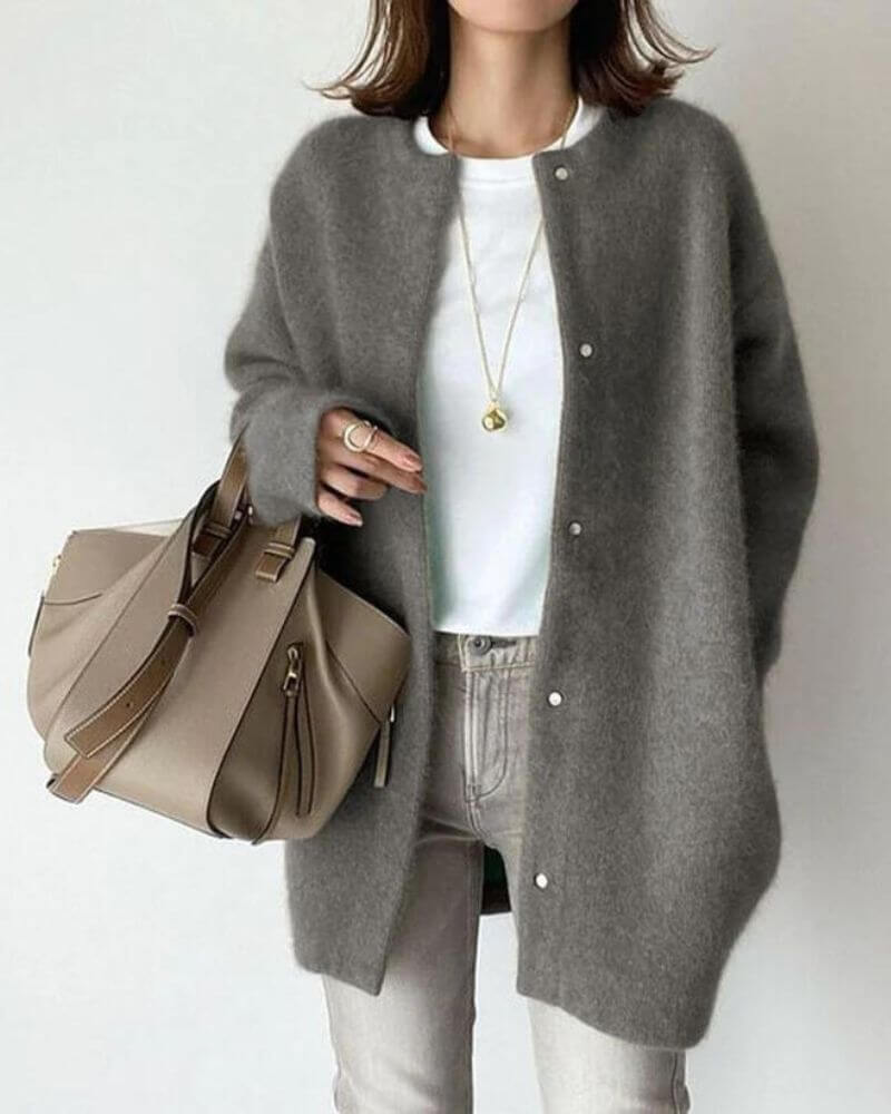 Cozy Women's Open Front Sweater - Soft Knit Cardigan - Luxivelle