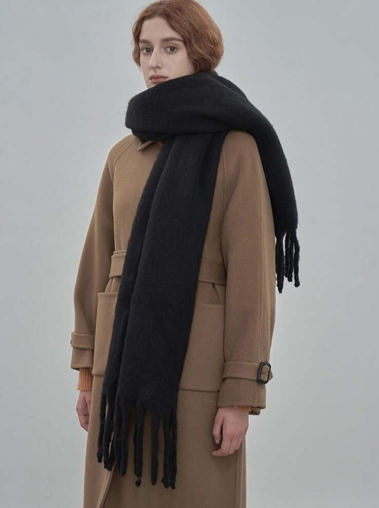 Large Plain Colour Warm Scarf - Luxivelle