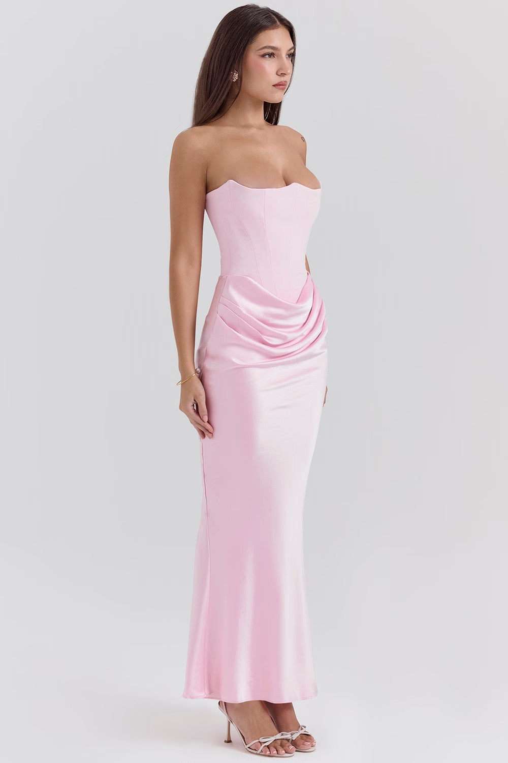 Classic Vintage Off Shoulder Evening Gown