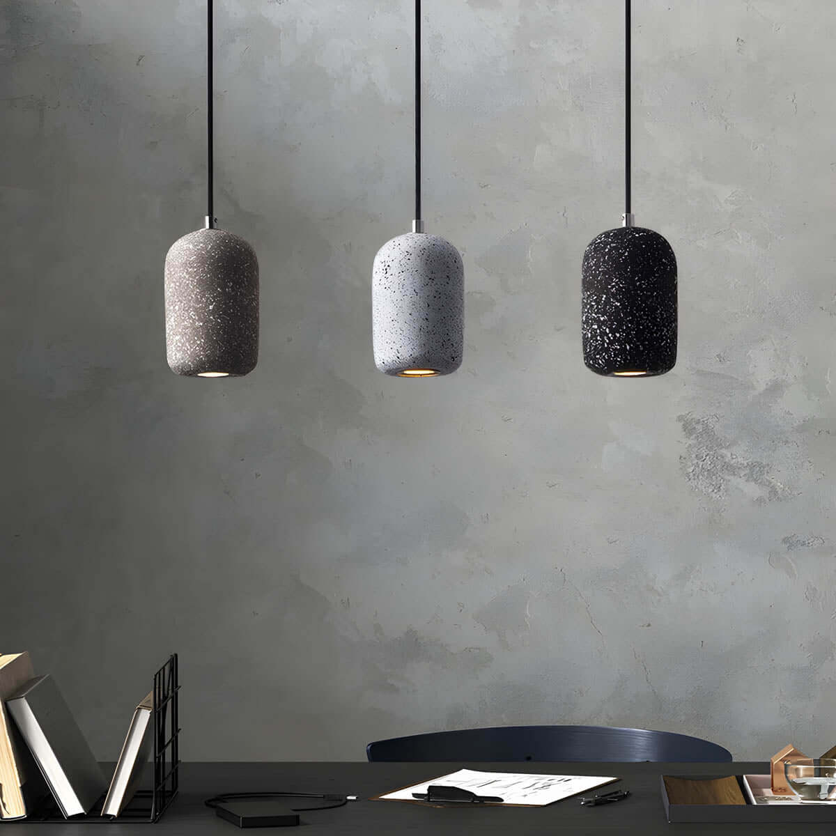 Rustic Metal Hanging Ceiling Light, 16cm Glass Shade