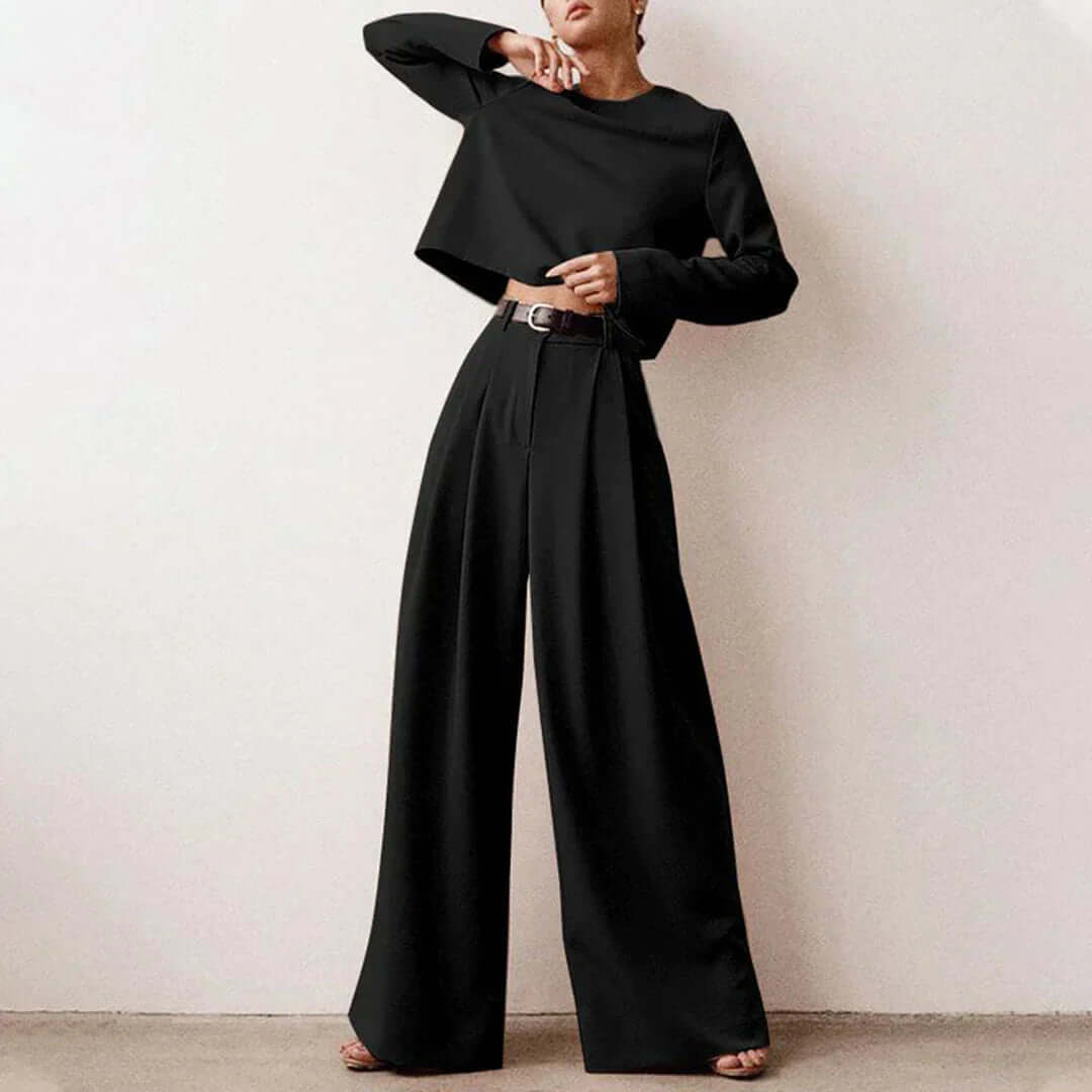 Ladies Comfortable Wide Leg Pant Set