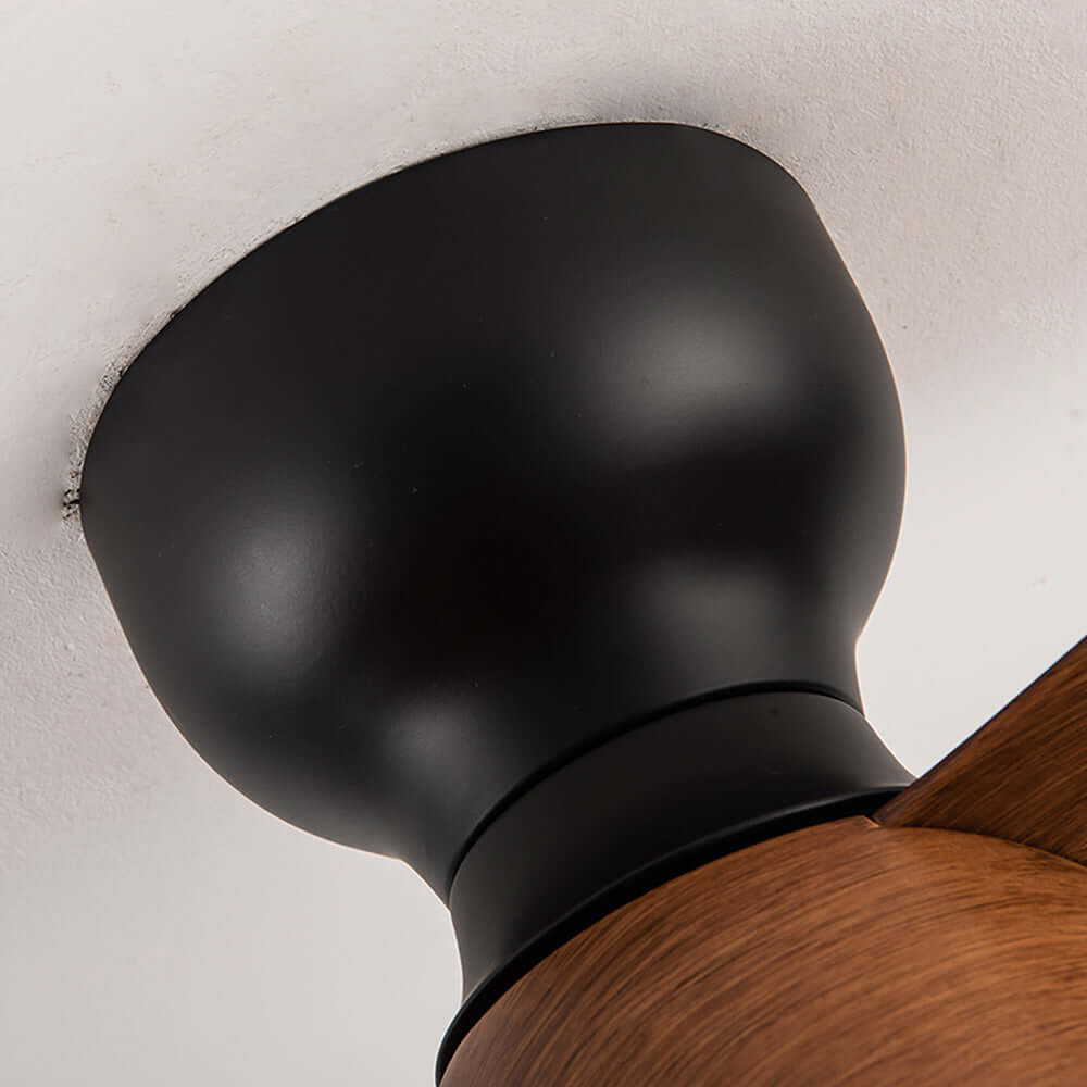 Stylish Wood Grain Ceiling Fan with LED Lighting