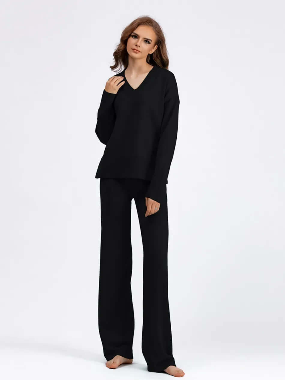 Ladies' Crew Neck Jumper and Loose Fit Pants Set