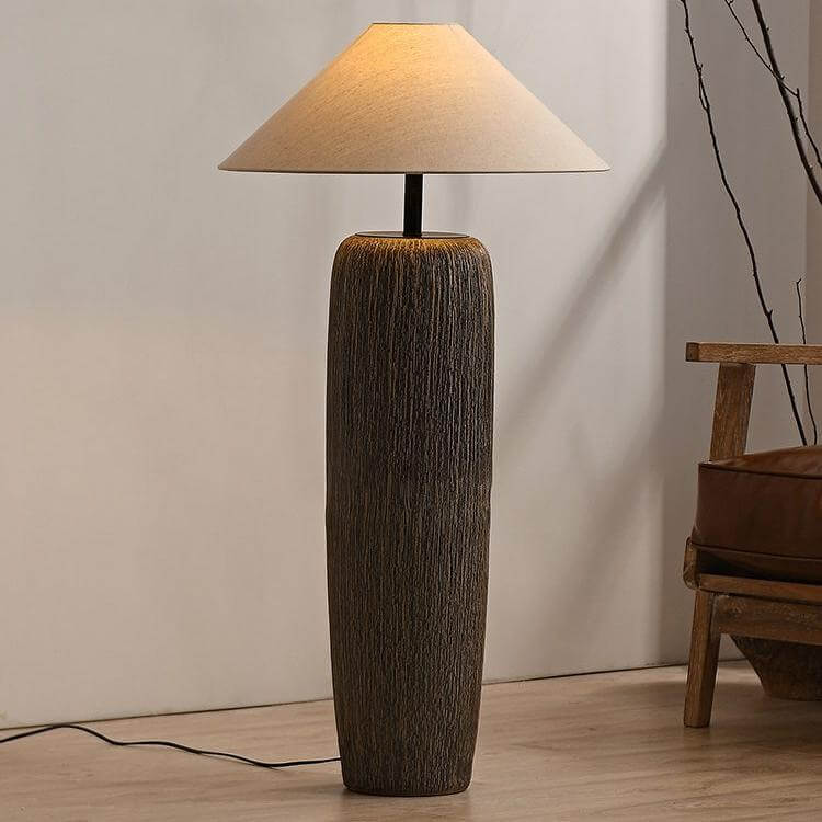 Traditional Wooden Table Lamp with Metal Details