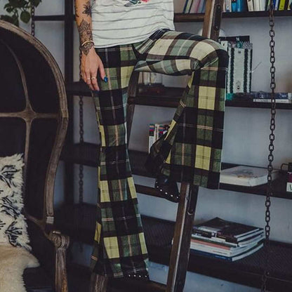 Trendy Checked Wide Leg Pants