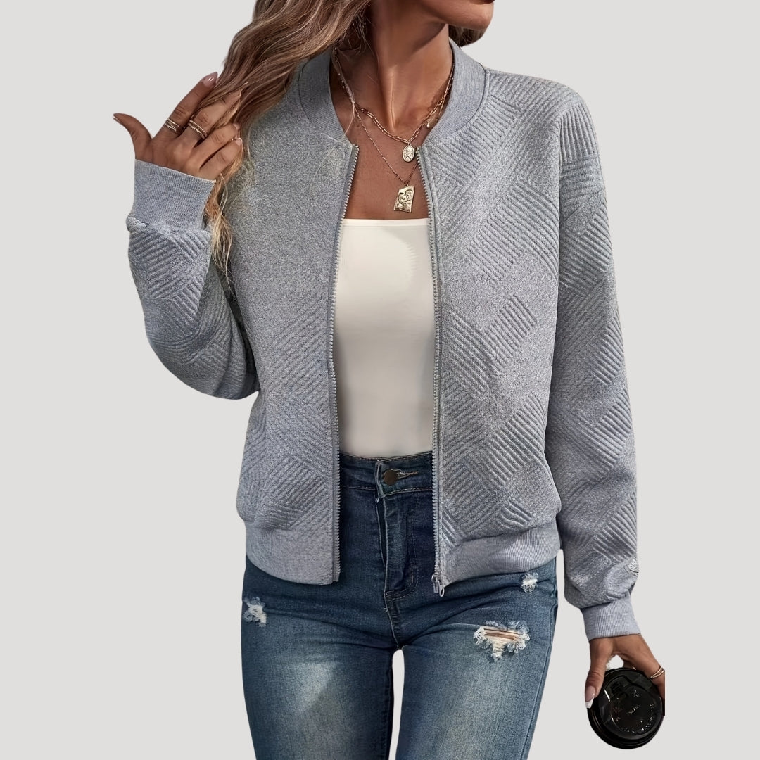 Slim Fit Women's Zip Up Bomber Jacket