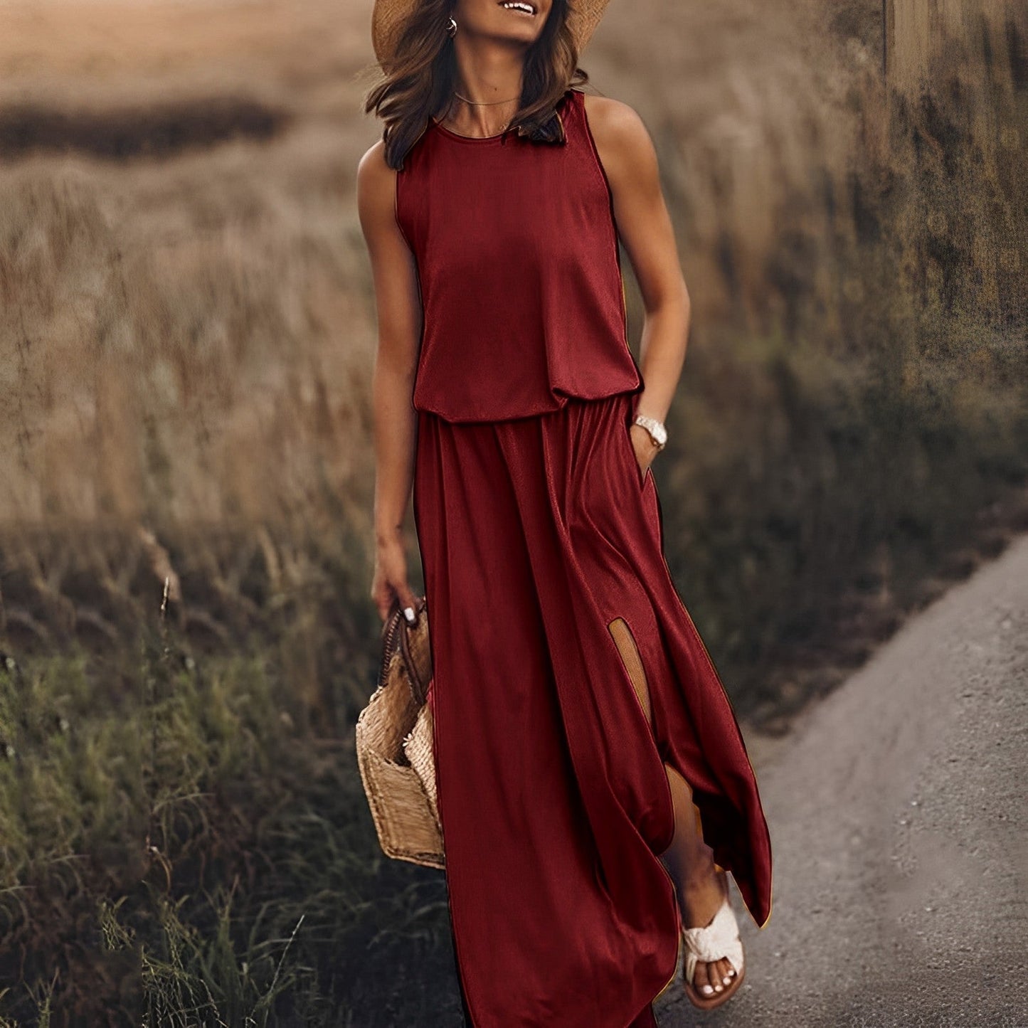 Summer Breathable Tank Maxi Dress - Luxivelle