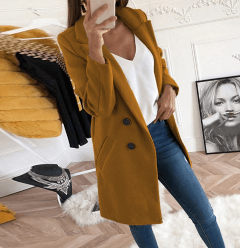 Ladies Classic Tailored Wool Trench Coat