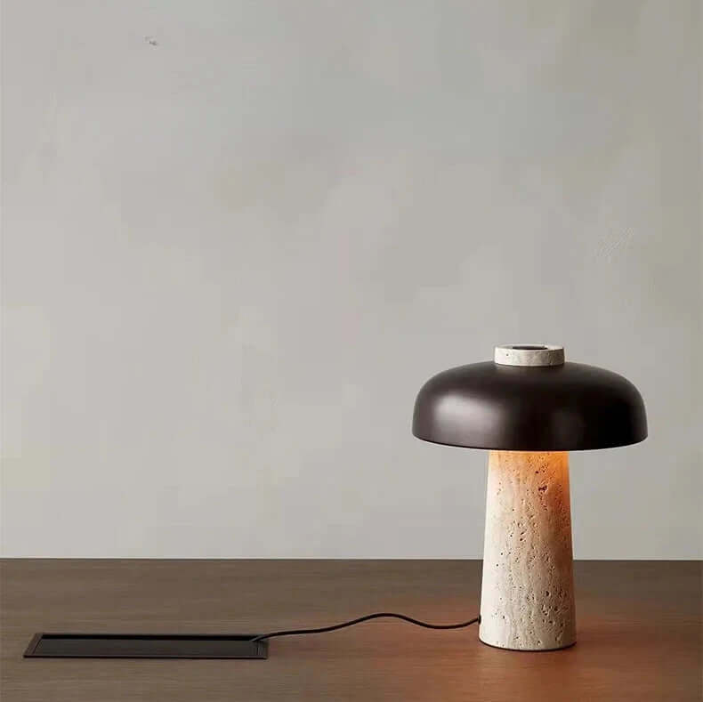Rustic Rock Desk Lamp with Scandinavian Style