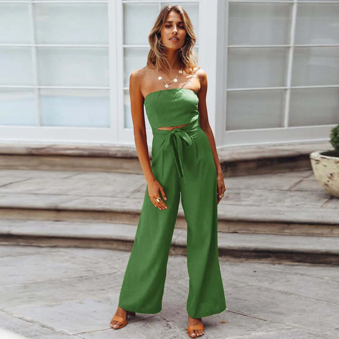 Sleeveless Summer Jumpsuit with Stretchy Waist