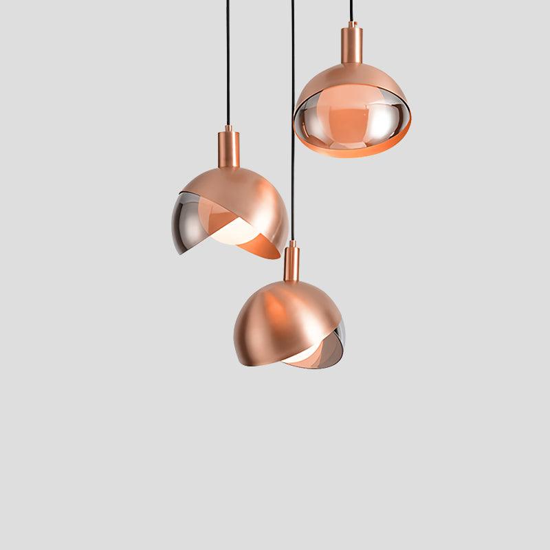 Customizable Chrome Hanging Lamp with Clear Glass Shade