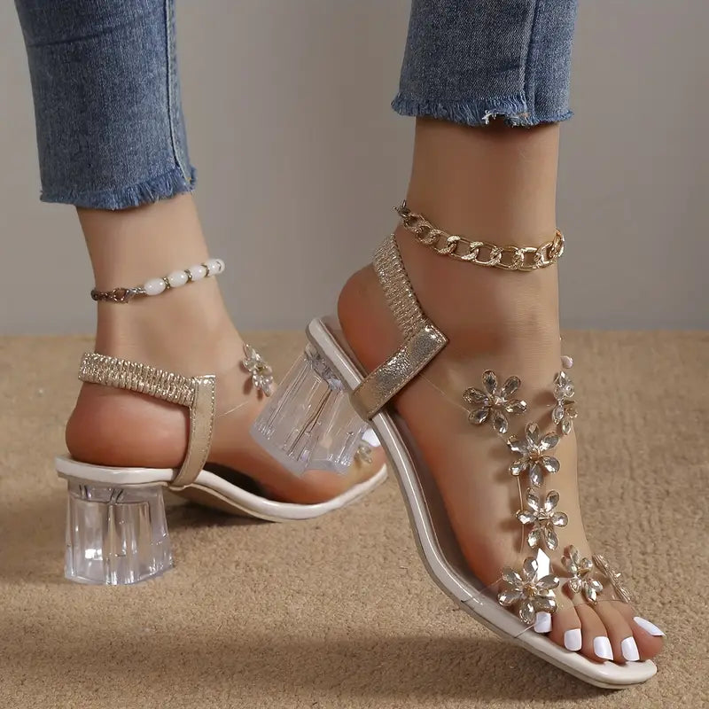 Women's Glamorous Gemstone High Heel Sandals