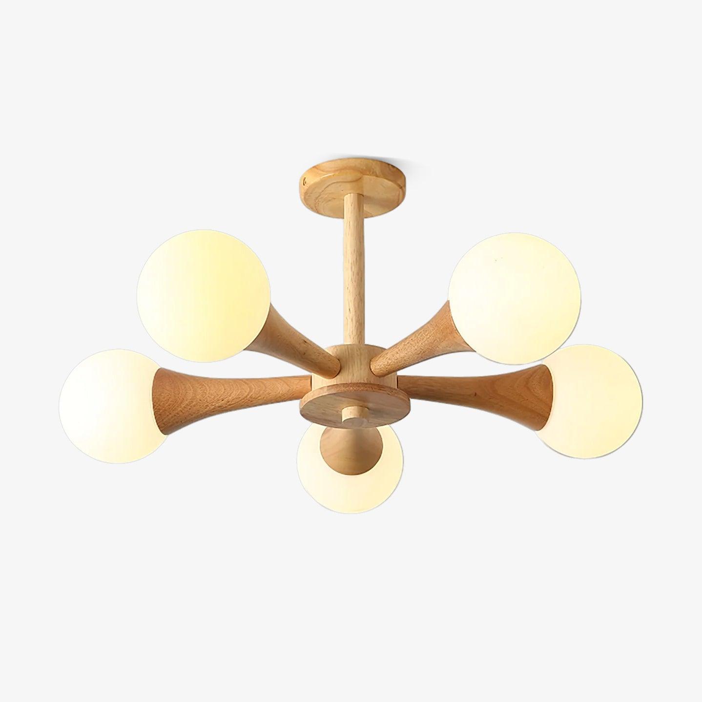 Luxury Wood and Glass Pendant Light