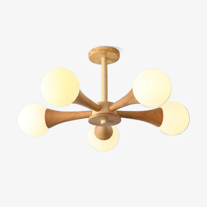 Luxury Wood and Glass Pendant Light